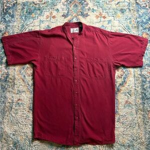 Vintage Nino Foriero Collarless Button-up Shirt Large